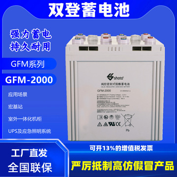 双登铅酸蓄电池gfm-2000 2v2000ah电力ups电源通信基站机房太阳能