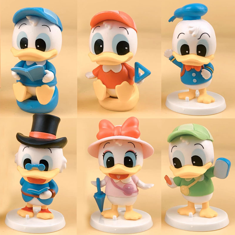 6款可爱学堂鸭幼稚园 唐老鸭系列萌萌装饰摆件 盲盒抓娃娃机手办
