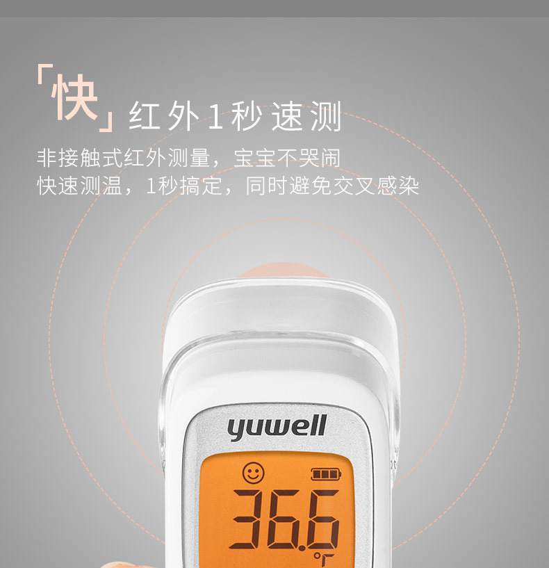 鱼跃yhw-2红外线电子温度体温测量额温枪现货可代发yhw-2院线同款