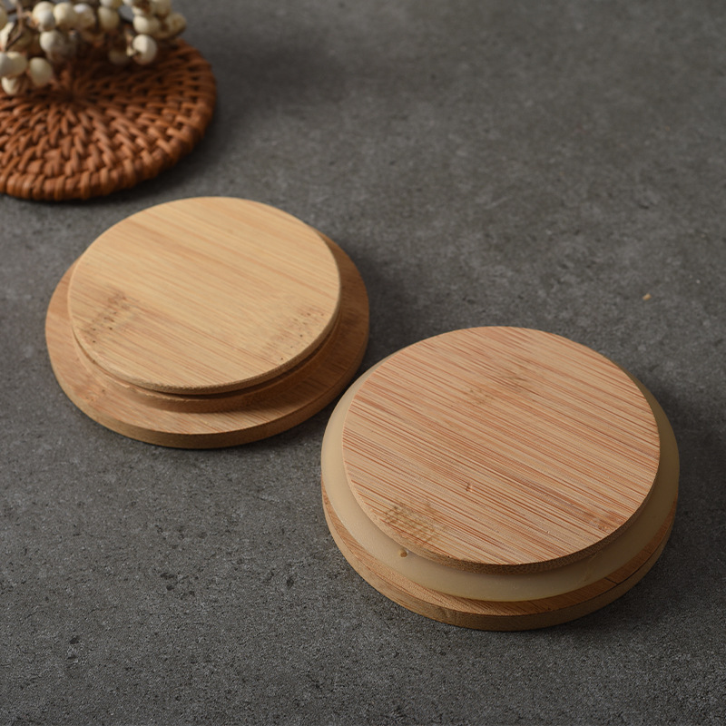 厂家直供木杯盖圆形木制品杯盖子奶茶杯茶杯榉木竹子木盖子可定做