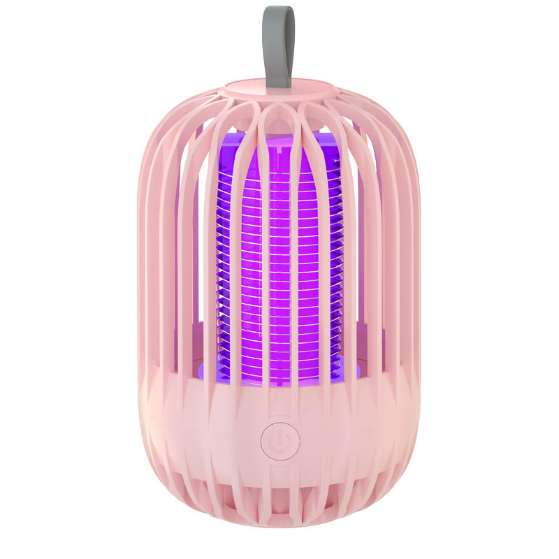 USB Charging Portable Birdcage Electric Shock Mosquito Killing Lamp Household Outdoor Small Night Lamp Mosquito Repellent Electric Mosquito Lamp Cross-Border