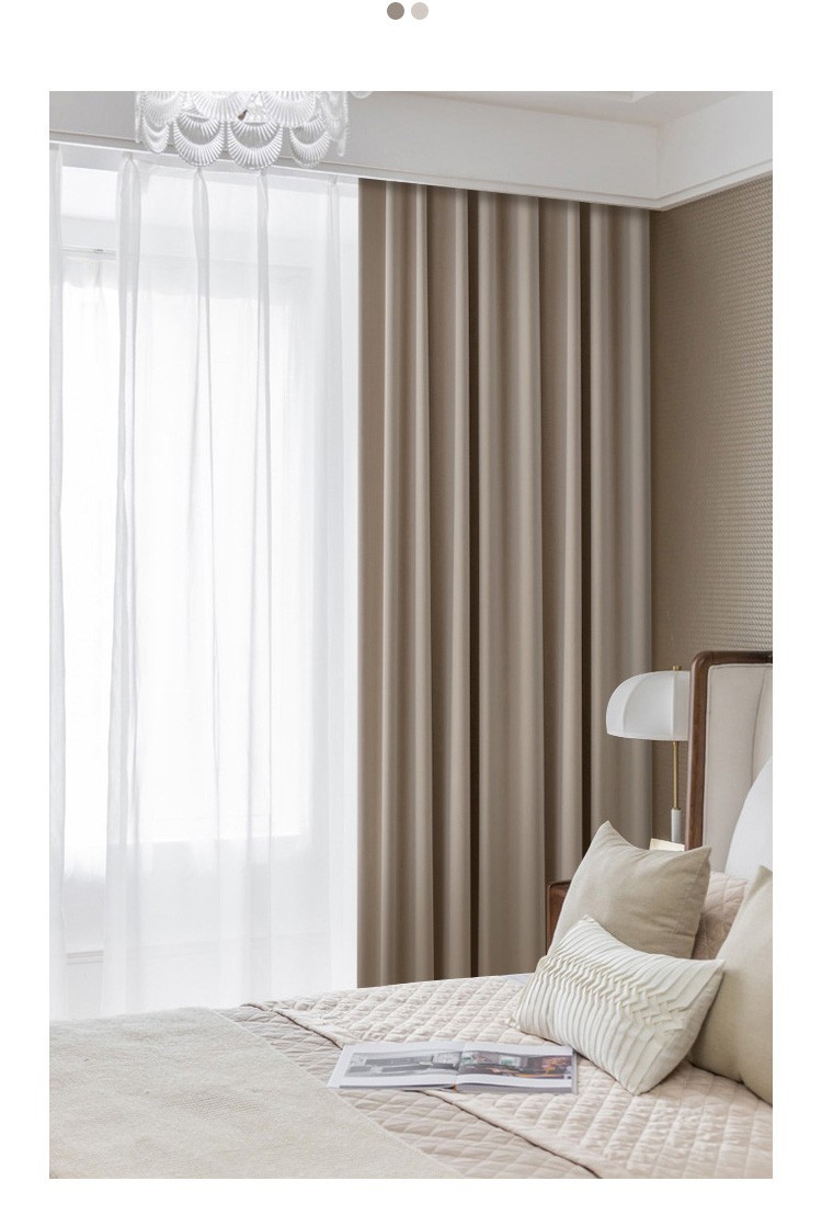 简约轻奢纯色丝绒成品窗帘 卧室客厅高遮光绒布窗帘布料面料批发