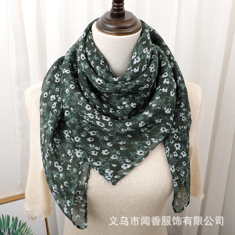 Autumn and Winter New Ethnic Style Square Scarf 90cm Minority Closed Toe Scarf Veil Sun Protection Dust Proof Scarf Silk Scarf