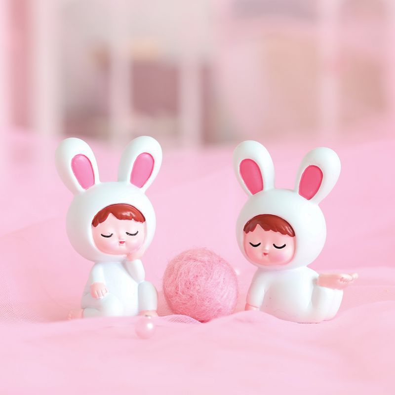 Cute Cartoon Bunny Decoration Resin Crafts Desktop Office Decorations Adorable Girl Heart Children Gift