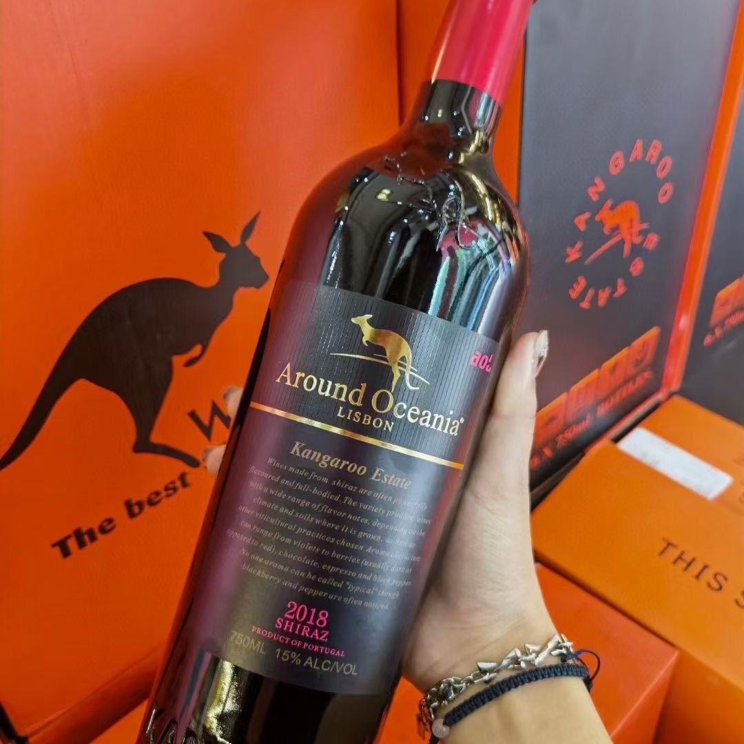 大袋鼠西拉干红葡萄酒13141618葡萄牙原瓶3l大瓶袋鼠红酒整箱批发