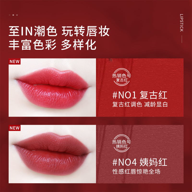 Senana Marina Starry Lipstick No Stain on Cup Classic Lipstick Moist Lipstick Tomato Red Lip Makeup Students Wholesale