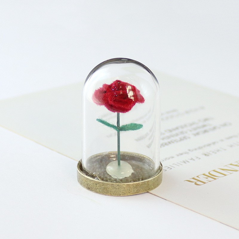 Diy Hand-Made Rose Glass Cover for the Little Prince around Rose Car Decoration Valentine's Day Birthday Gift