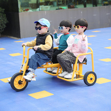 幼儿园三轮车宝宝三轮脚踏车儿童三轮自行车户外双人车多人车
