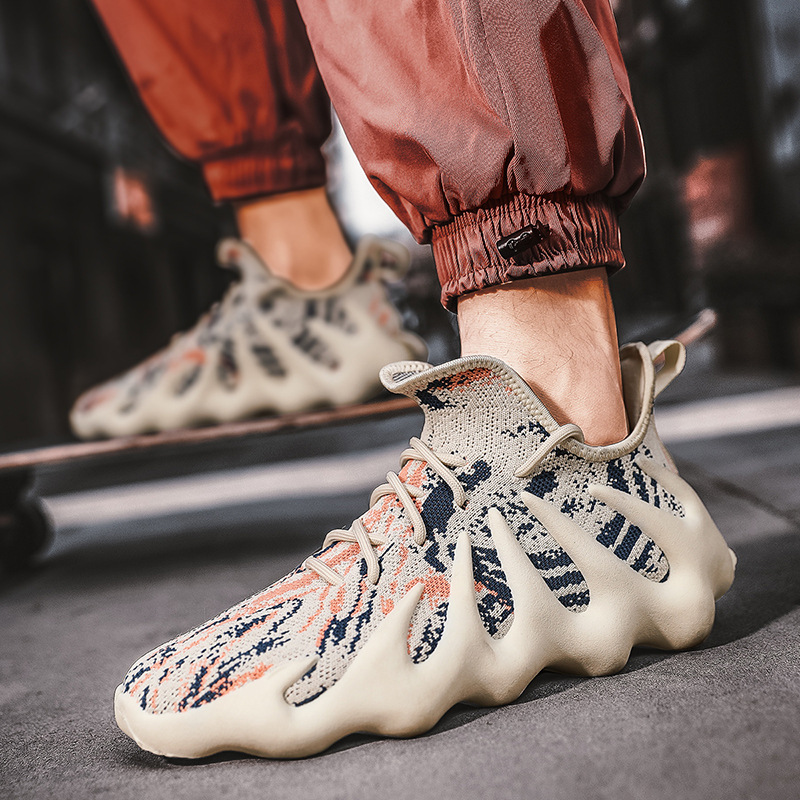 夏季火山鞋yeezy男鞋透气跑步运动休闲鞋男款八爪网红老爹椰子鞋