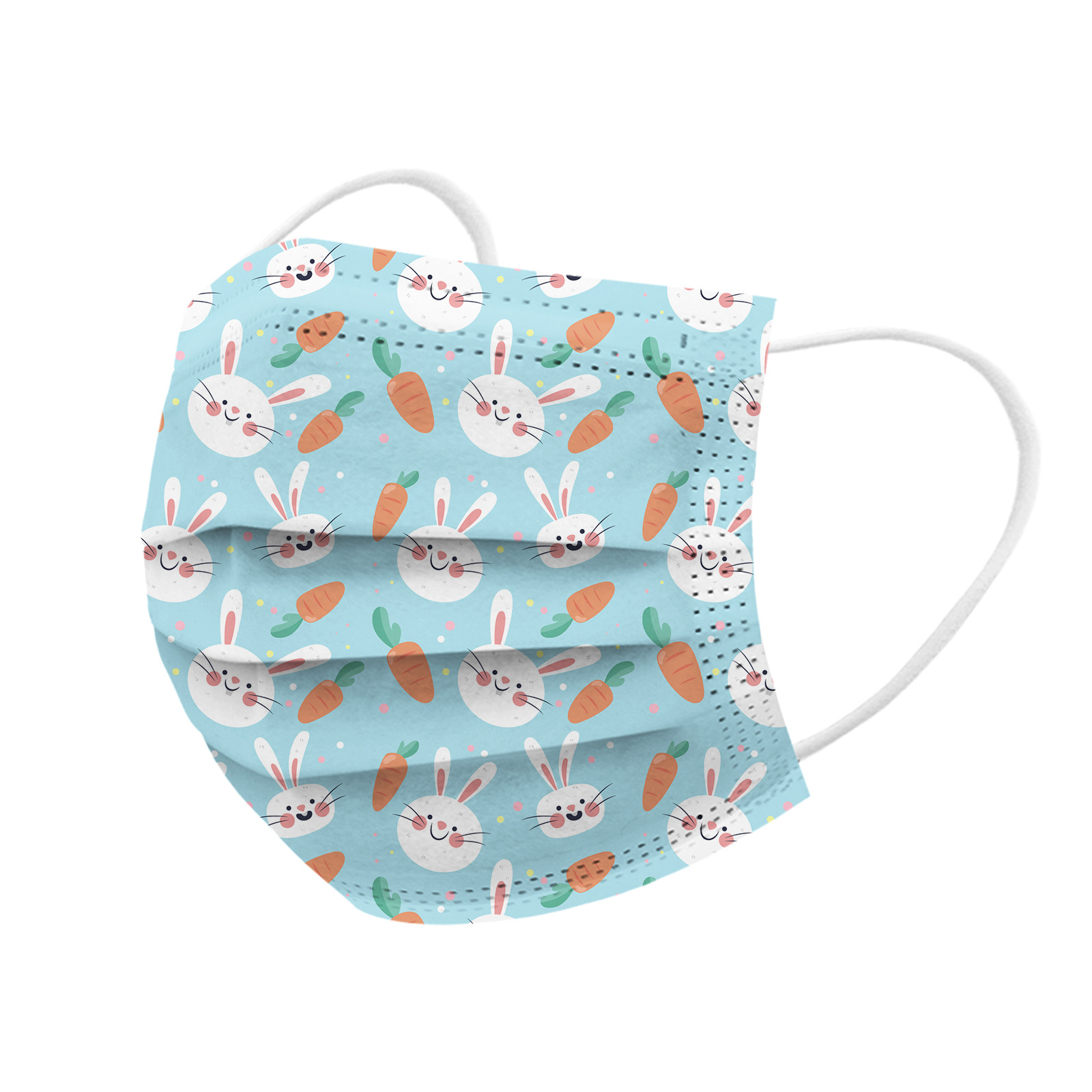 儿童口罩一次性三层熔喷印花口罩 复活节兔子印花口罩 mask kids