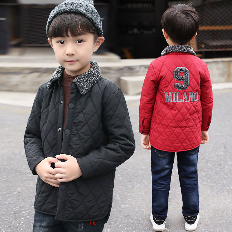 儿童棉服男童薄棉衣童装棉袄小男孩绣花加厚外穿夹棉卡通内胆上衣