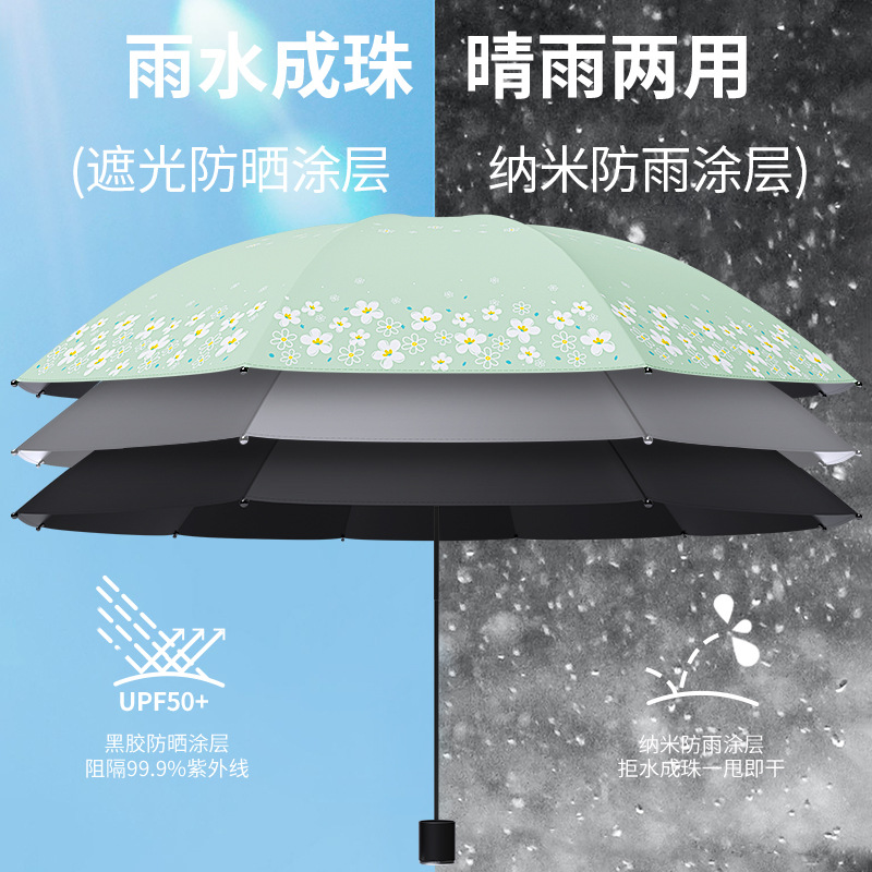 INS Manual plus-Sized Double Umbrella Summer Windshield Sun Umbrella Female UV Protection Factory Wholesale Wholesale