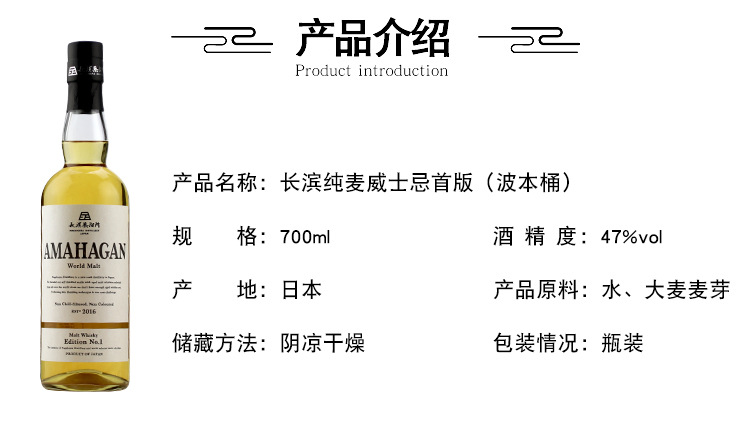 产品类别         威士忌       品牌         长滨       商品