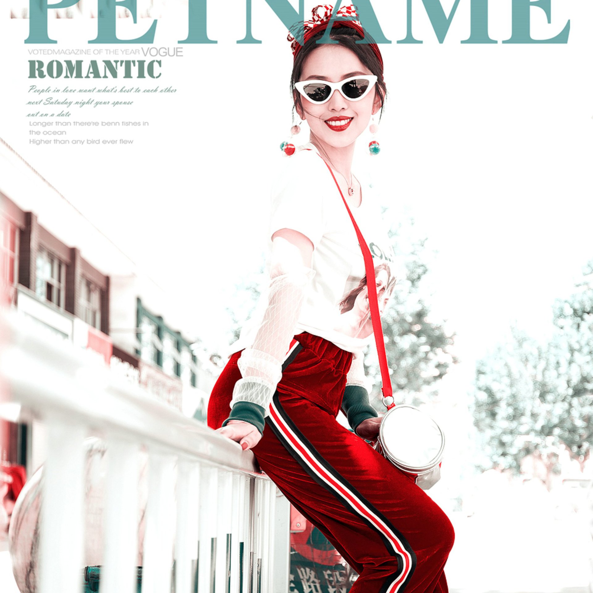 女生街拍潮流款个性写真摄影套装影楼少女时尚艺术照摄影拍照服装