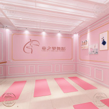 3d立体粉色石膏线壁纸艺术学校培训机构装饰背景芭蕾舞蹈教室墙纸