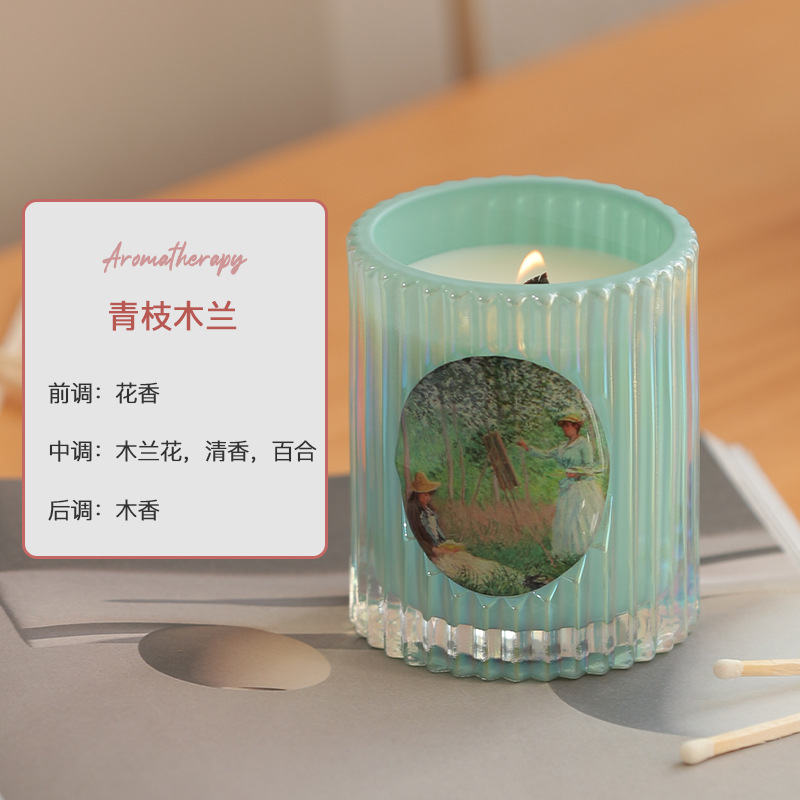 Aromatherapy Candle Wholesale Vintage Roman Column Grain Cup Plant Soy Wax Bedroom Home Fragrance Candle Cup Small Ornaments