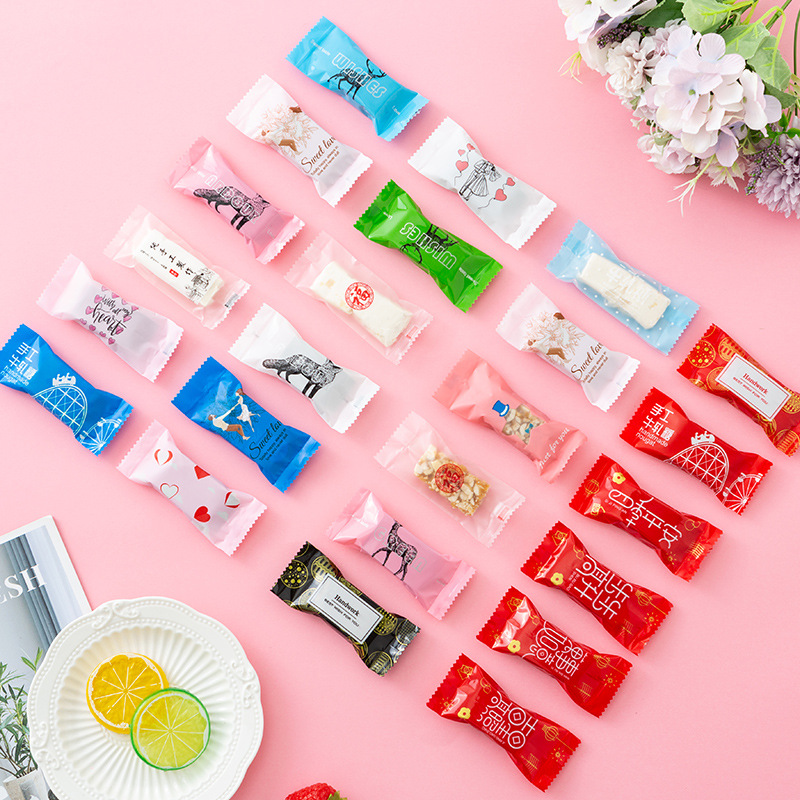 牛轧糖包装袋糖纸牛扎糖果纸奶枣杏仁新年圣诞烘焙1000个机封袋子