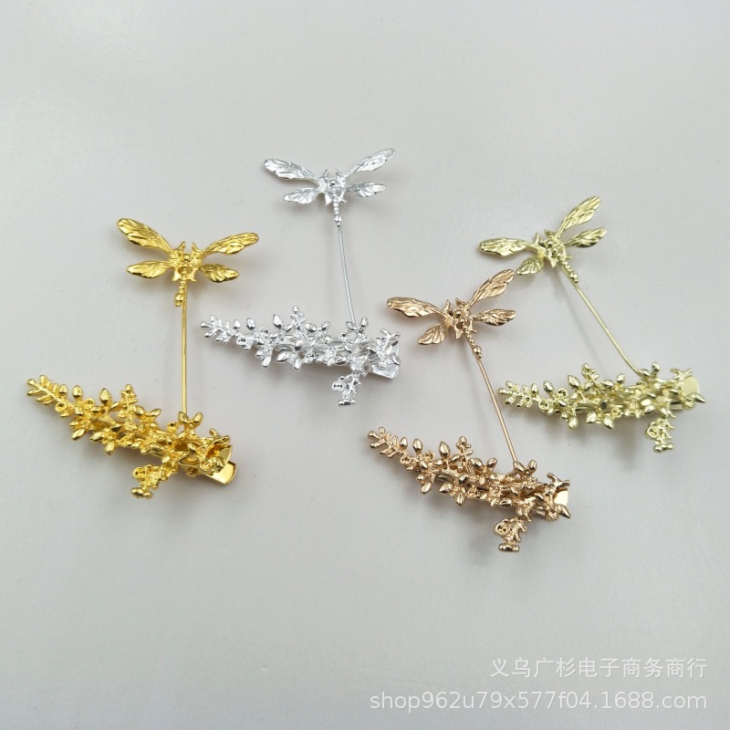 新款古风diy发饰配件 树叶蜻蜓发夹主体材料-阿里巴巴