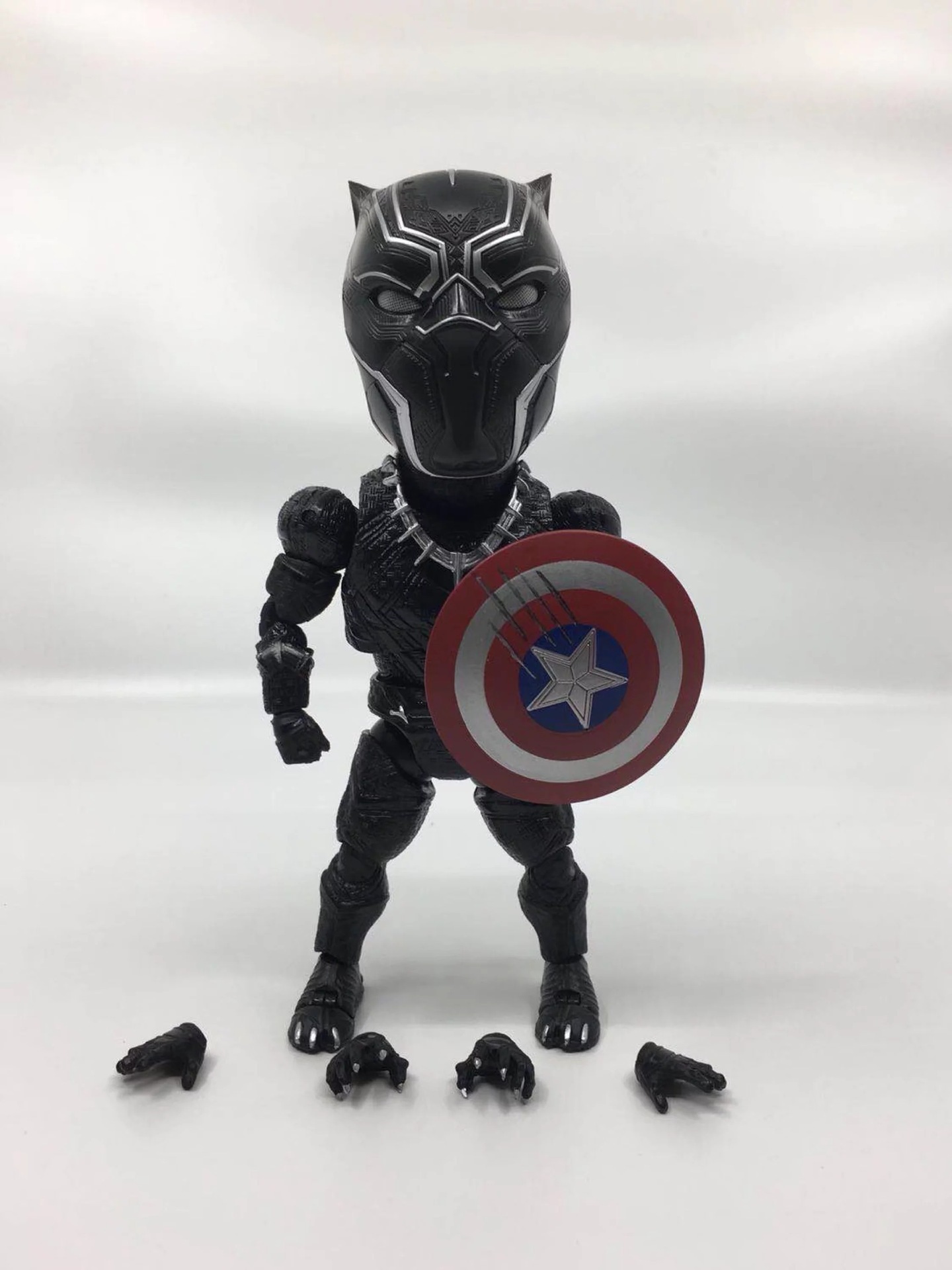 egg黑豹 复仇者联盟 q版 黑豹 关节可动 超级英雄 人偶公仔手办