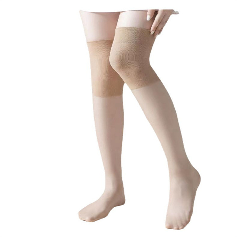 Summer Air-Conditioning Knee Pads Stockings (Thin) Mid-Calf Arbitrary Cut Anti-Snagging Knee Socks Stockings Cotton Knee Pads Non-Slip Dispensing