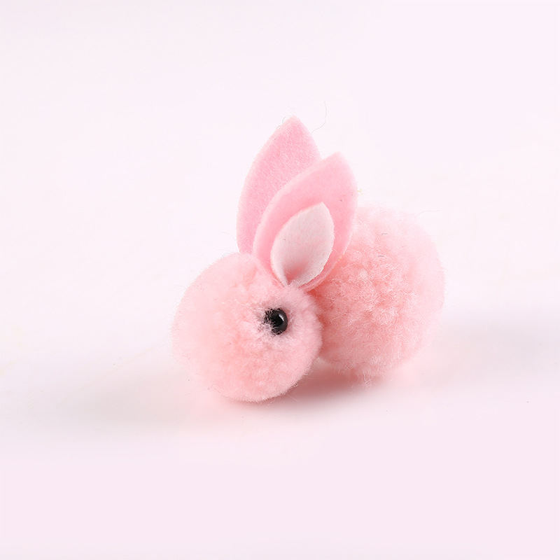 Spot Color Cartoon Stereo Iceland Yarn Bunny Handmade DIY Clothing Accessories Hairpin Accessories Hair Ball Wholesale