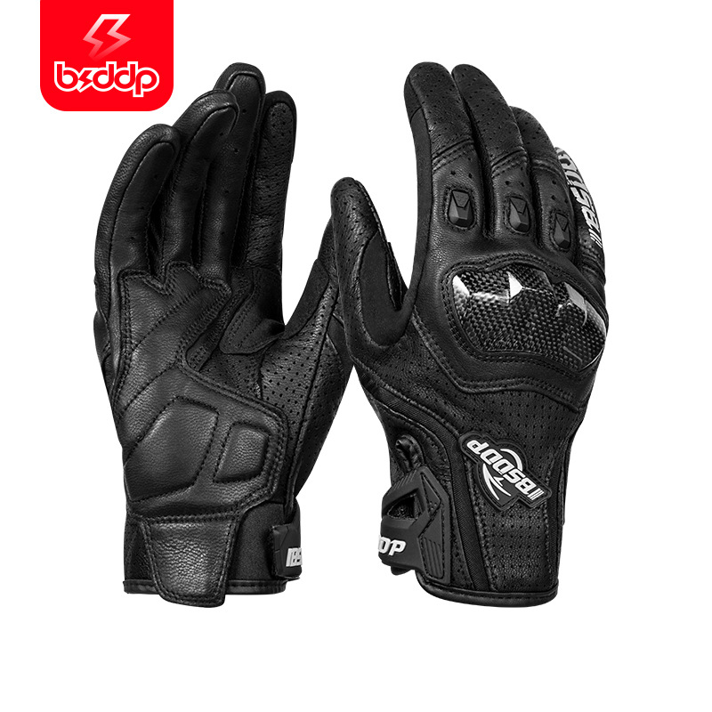 bsddp摩托车越野骑行全指手套夏季透气男女士羊皮手套碳纤护壳