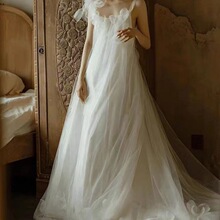 法式晨袍新娘吊带轻婚纱高端气质森系复古连衣裙气质轻奢晚礼服女