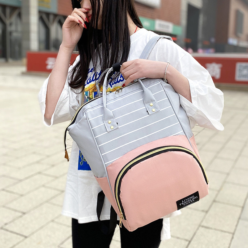 Multi-Functional Large Capacity Mummy Bag Fashion Mother and Baby Backpack Maternity Bag Oxford Casual Backpack Multi-Interlayer