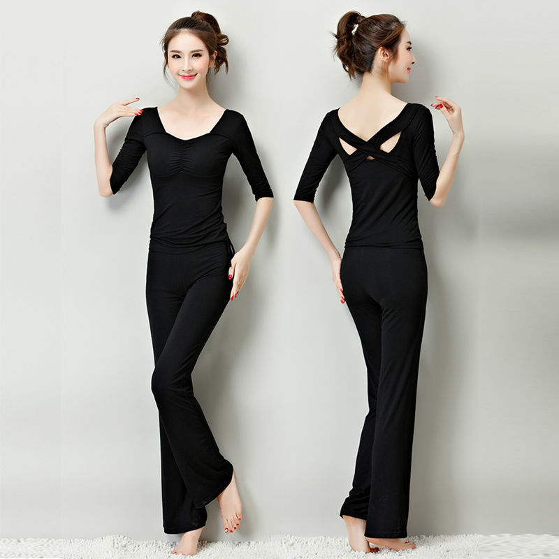 cft春夏舞蹈练功服套装莫代尔形体训练服瑜伽服套装广场舞长袖现