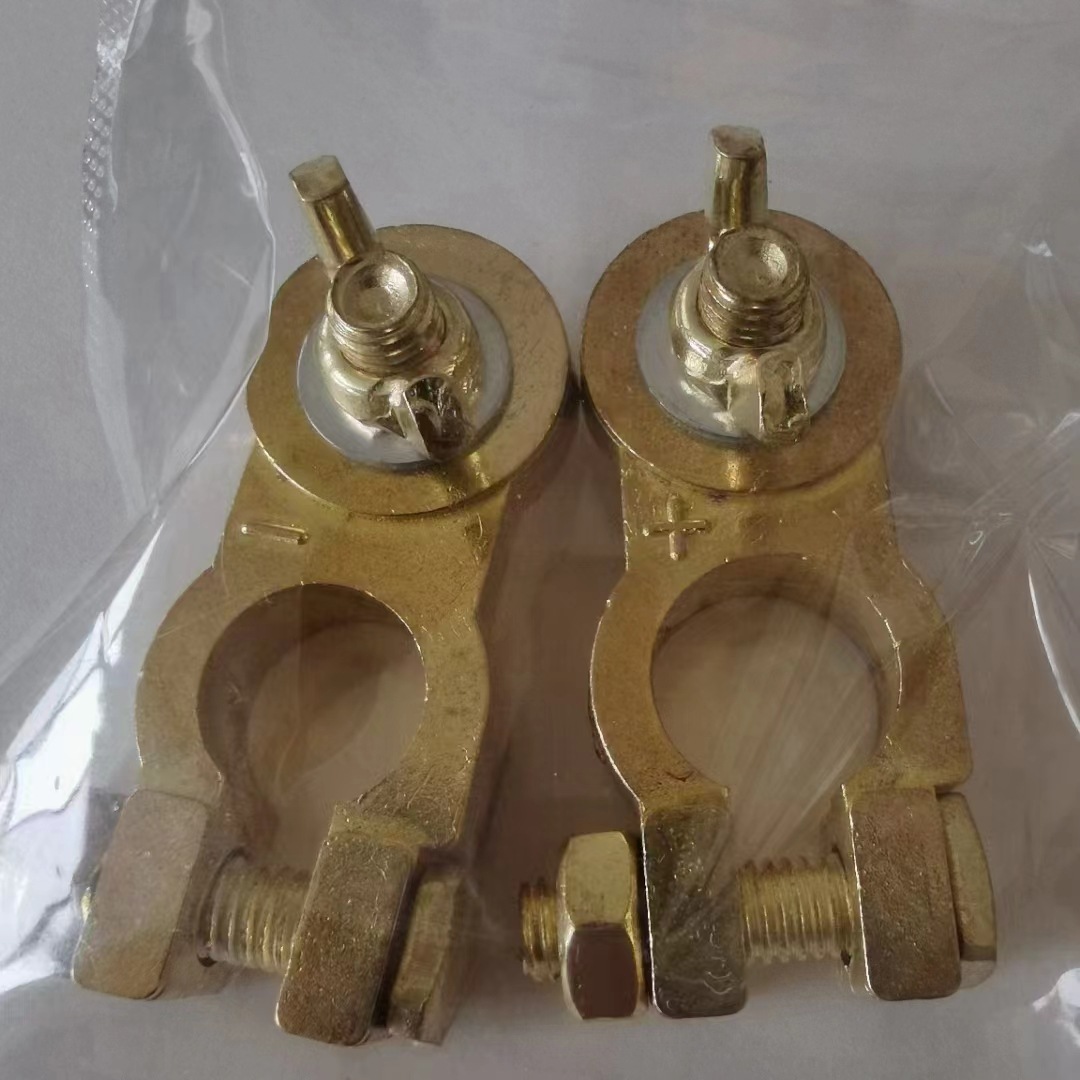 电瓶卡子汽车蓄电池桩头加厚黄铜电瓶接线端子夹头电瓶柱接头