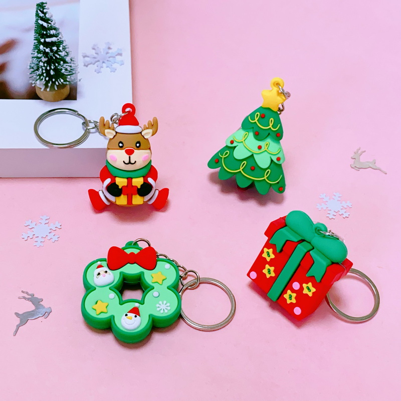 2024 Brand New Christmas Theme Series Cartoon Key Button Christmas Tree Decoration Pendant Christmas Party Small Gift