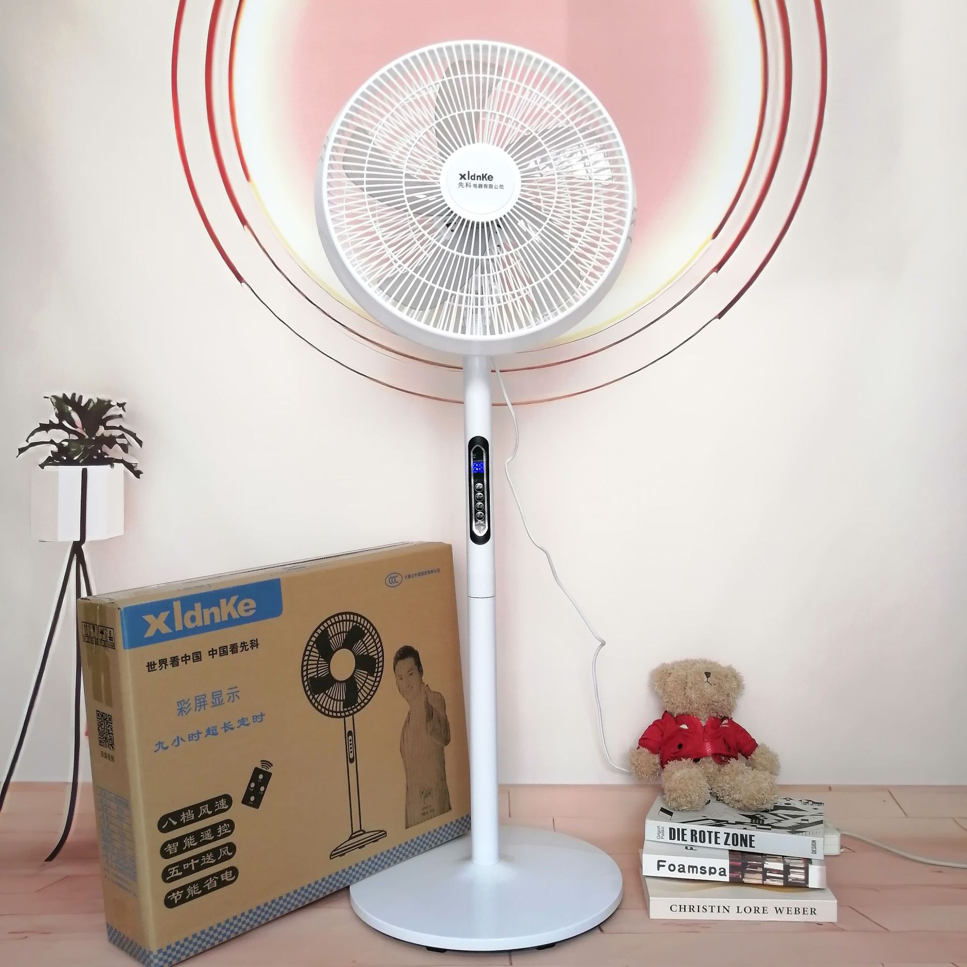 SOURCE New Style Electric Fan Remote Control Electric Fan Household Timing Floor Fan Vertical Shaking Head Remote Control Fan