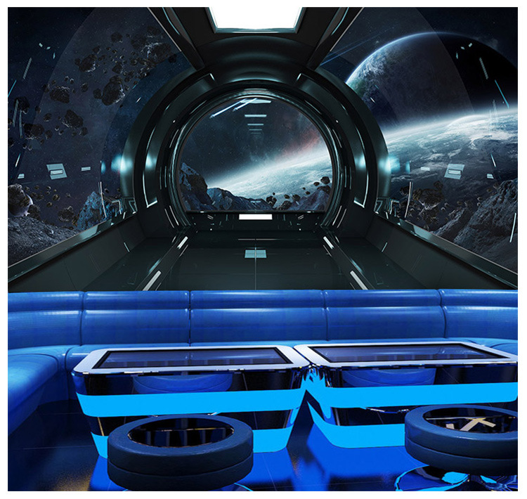 科技感3d立体背景墙纸网咖网吧电竞壁纸太空科幻主题ktv工装壁画