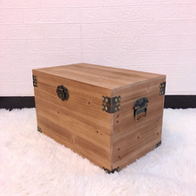 批发木箱子带锁储物箱实木收纳箱复古木盒子特大号长方形带盖木箱