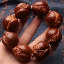 橄榄核雕刻八大弥勒笑口常开精工爆红老油核男女佛珠手串项链把件