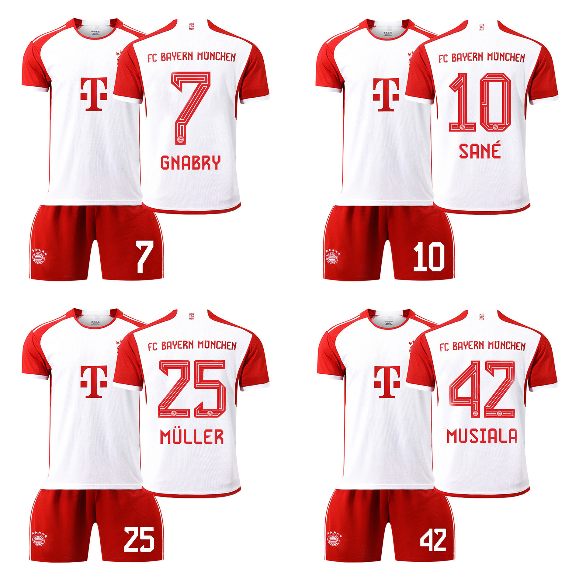 2324拜仁主场足球服套装穆勒25号格纳布里10号球衣穆西亚拉队服