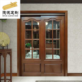 成交2笔2年复购率:9%中式大气室内推拉木门 整套客厅厨房隔断门双开门