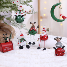 跨境专供铁质圣诞挂件圣诞老人雪人金属挂件道具圣诞树挂饰装饰品