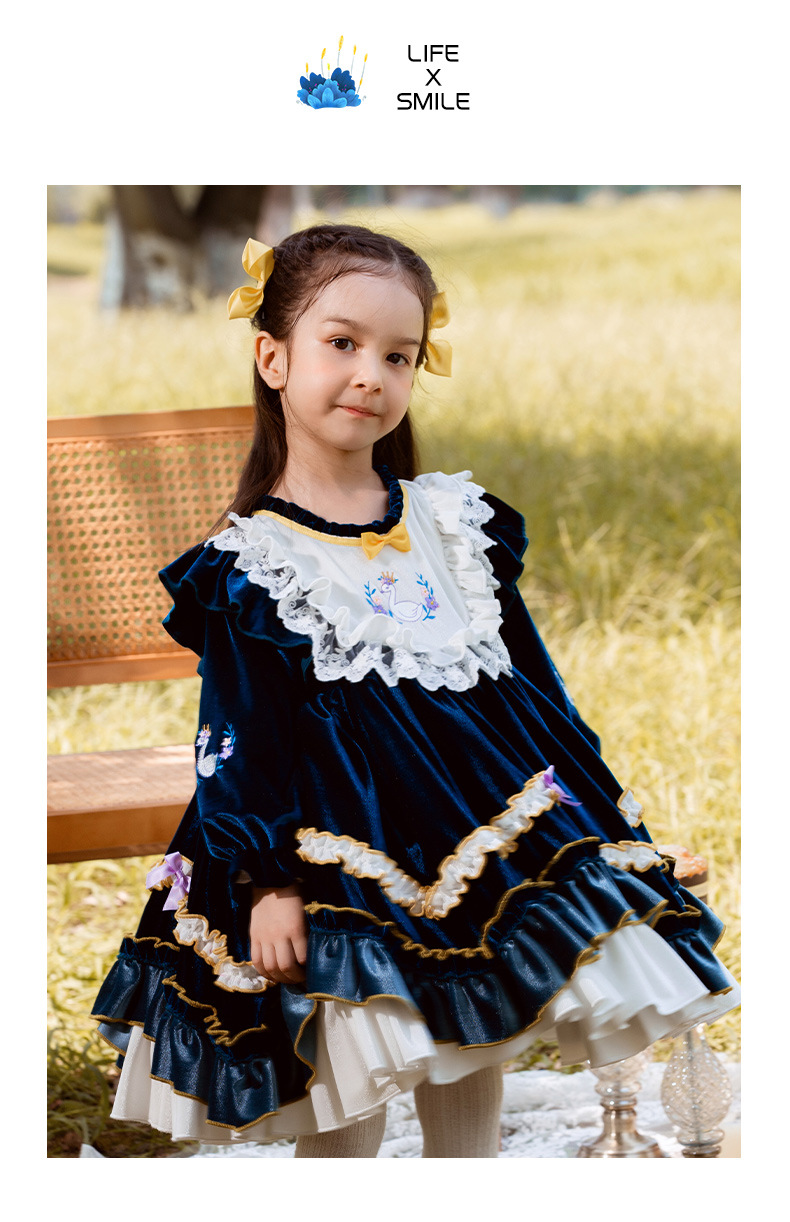 一件代发枝芽童装2021秋冬新款女童洛丽塔lolita公主裙儿童蓬蓬裙