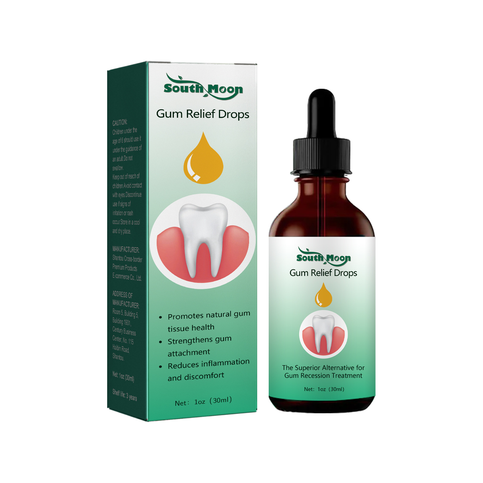 South Moon Gum Repair Drops Care Gum Relief Periodontal Foaming Oral Cleaning Care Drops