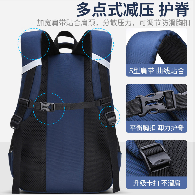 New Lightweight Breathable Spine Protection Primary School Children's Schoolbag Male Primary School Student Schoolbag Wholesale Schoolbag Student Schoolbag