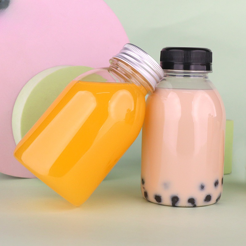 直销500ml网红奶茶瓶子 pet杨枝甘露饮品饮料瓶子 铝-