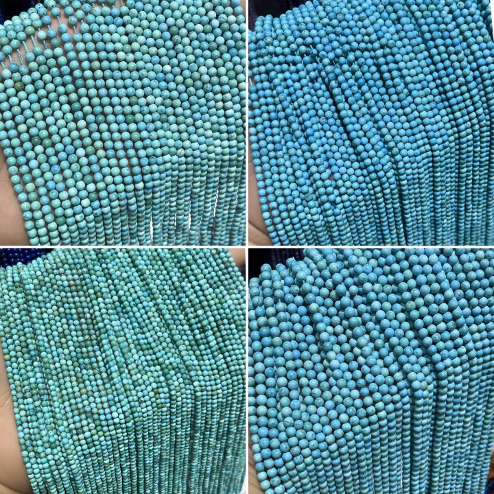 高瓷高密仿天然绿松石散珠圆珠子diy手链串珠配件半成品材料配珠