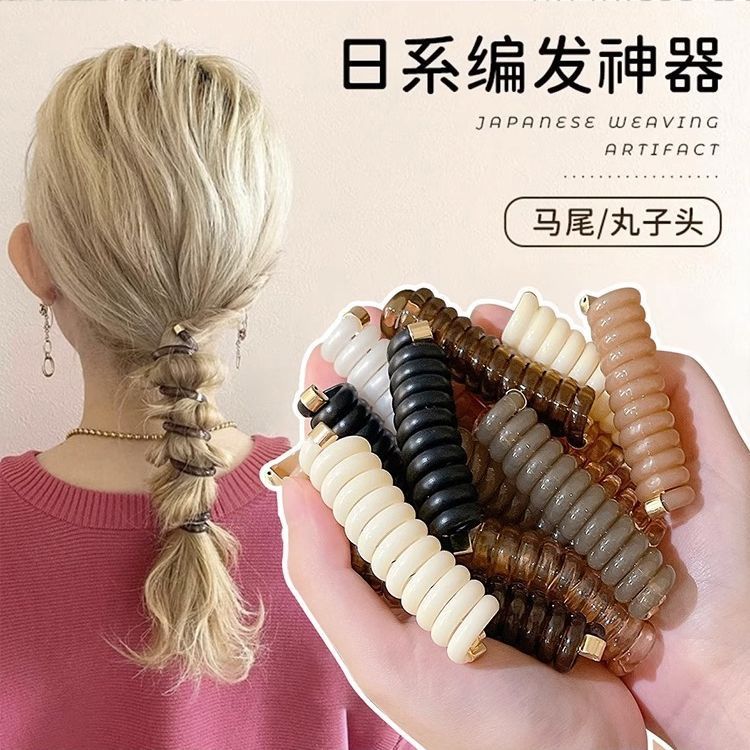 New Creative Hair Accessories Simple Phone Line Hair Ring Women's Jelly Color High Ponytail Braided Hair Rope Hair Rope Rubber Band