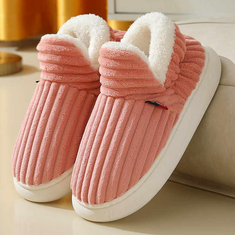 Full Heel Wrap Cotton Shoes Winter Fleece-lined Shit Feeling Thick Bottom Confinement Shoes Women's Indoor Home Warm Sleeve Cotton Shoes Wholesale