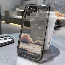 日落山丘适用于iphone15手机壳苹果14promax新款13/12防摔11高级x