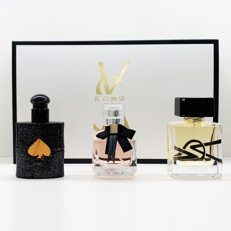 Perfume for Women Lasting Fragrance Light Perfume Gift Set Free Water Black Opium Reverse Paris Three-Piece Set Wholesale