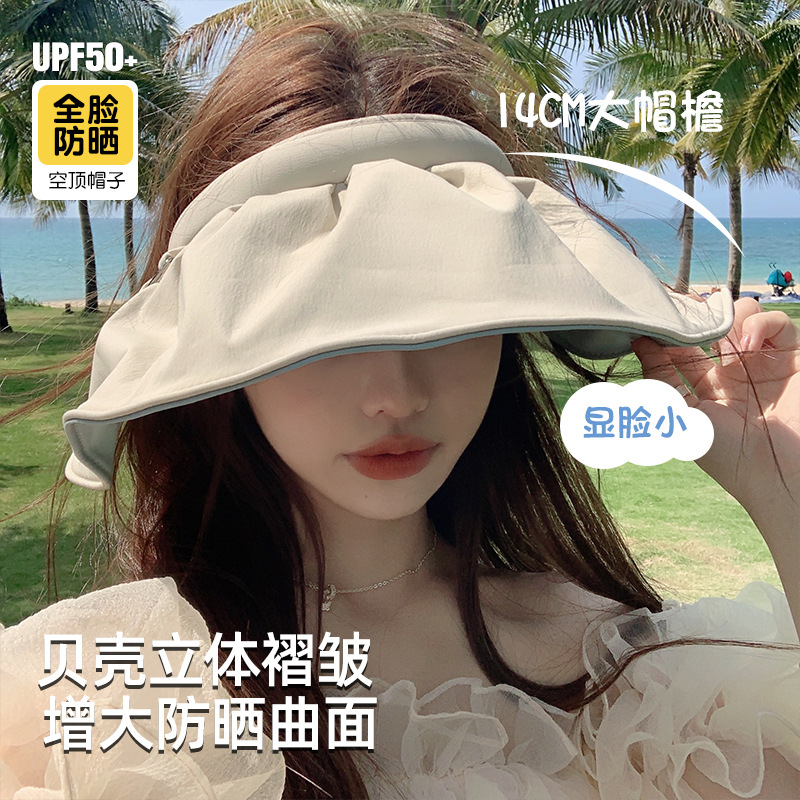 Sun Protection Hat UV Protection Female Summer Sun Hat Banana under the Same Sun Hat Headband Topless Hat Shell Hat