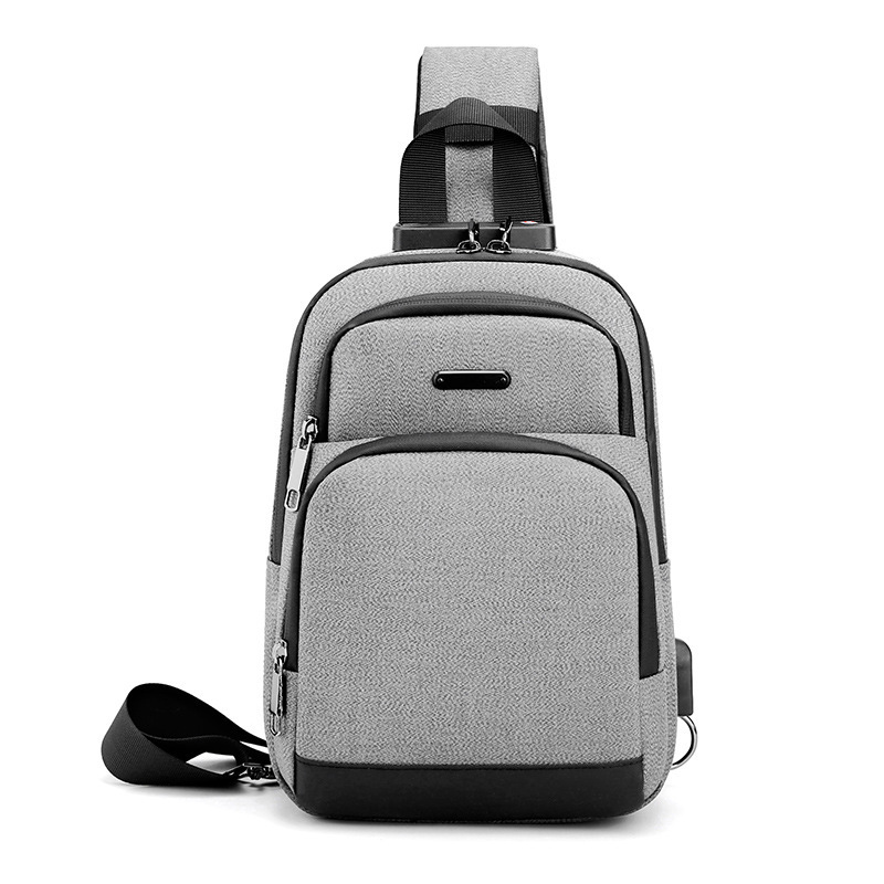 Men's Belt Password Lock Chest Bag Casual Large Capacity Shoulder Bag Waterproof Multifunctional USB Charging Crossbody Bag