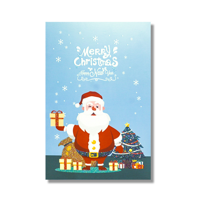 New Thickened Christmas Greeting Card High-End Colorful Uv Blank Gift Card Merry Christmas Greeting Card Wholesale